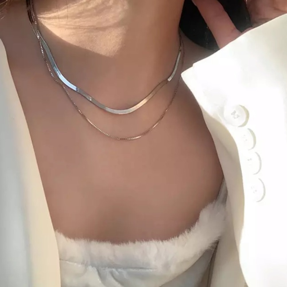 💫Insta double layered sterling silver necklace - Picture 4 of 4